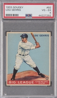 1933 Goudey #92 Lou Gehrig - PSA VG-EX 4